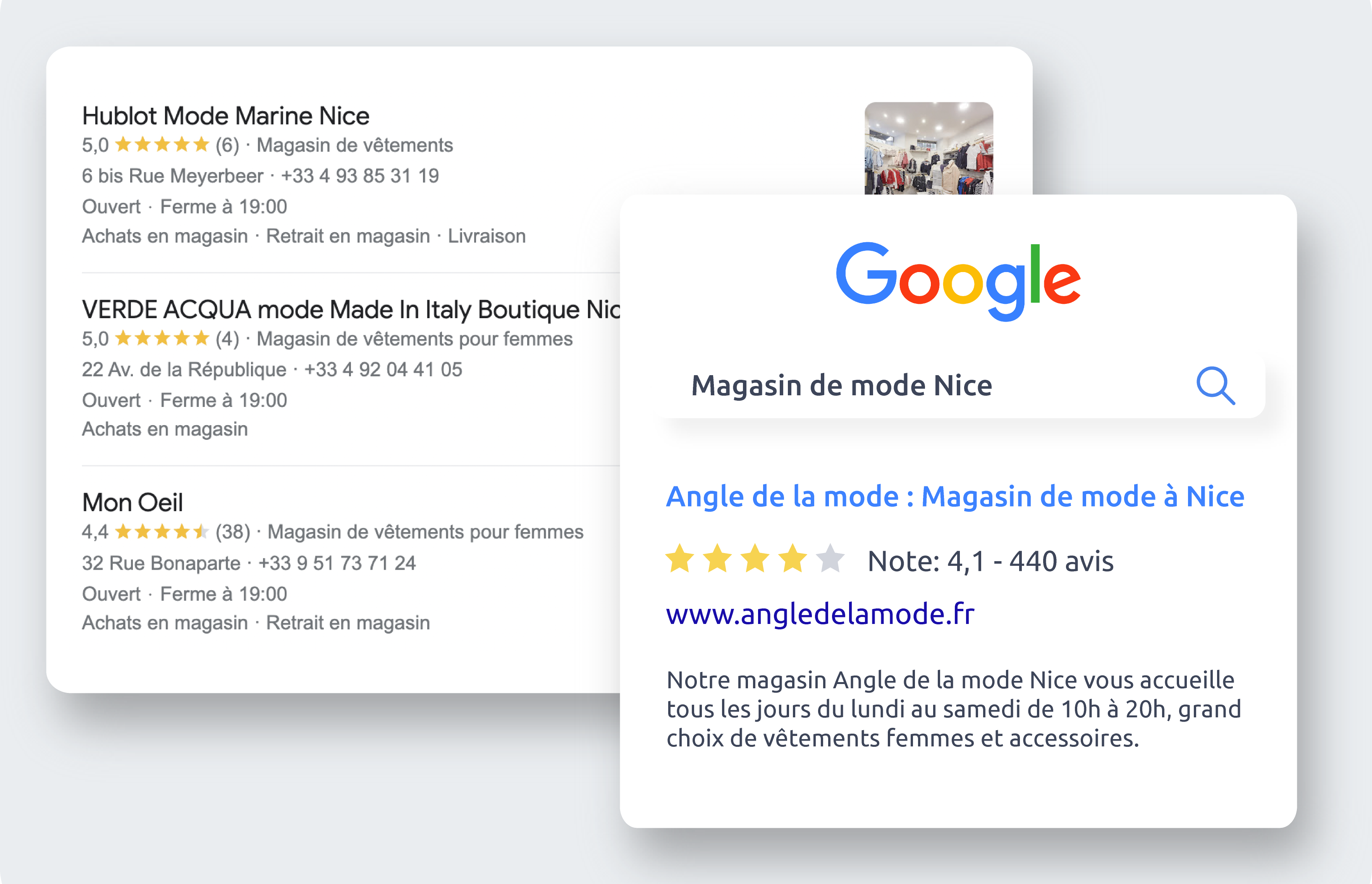 Page site - Mode adultes avis recherche google
